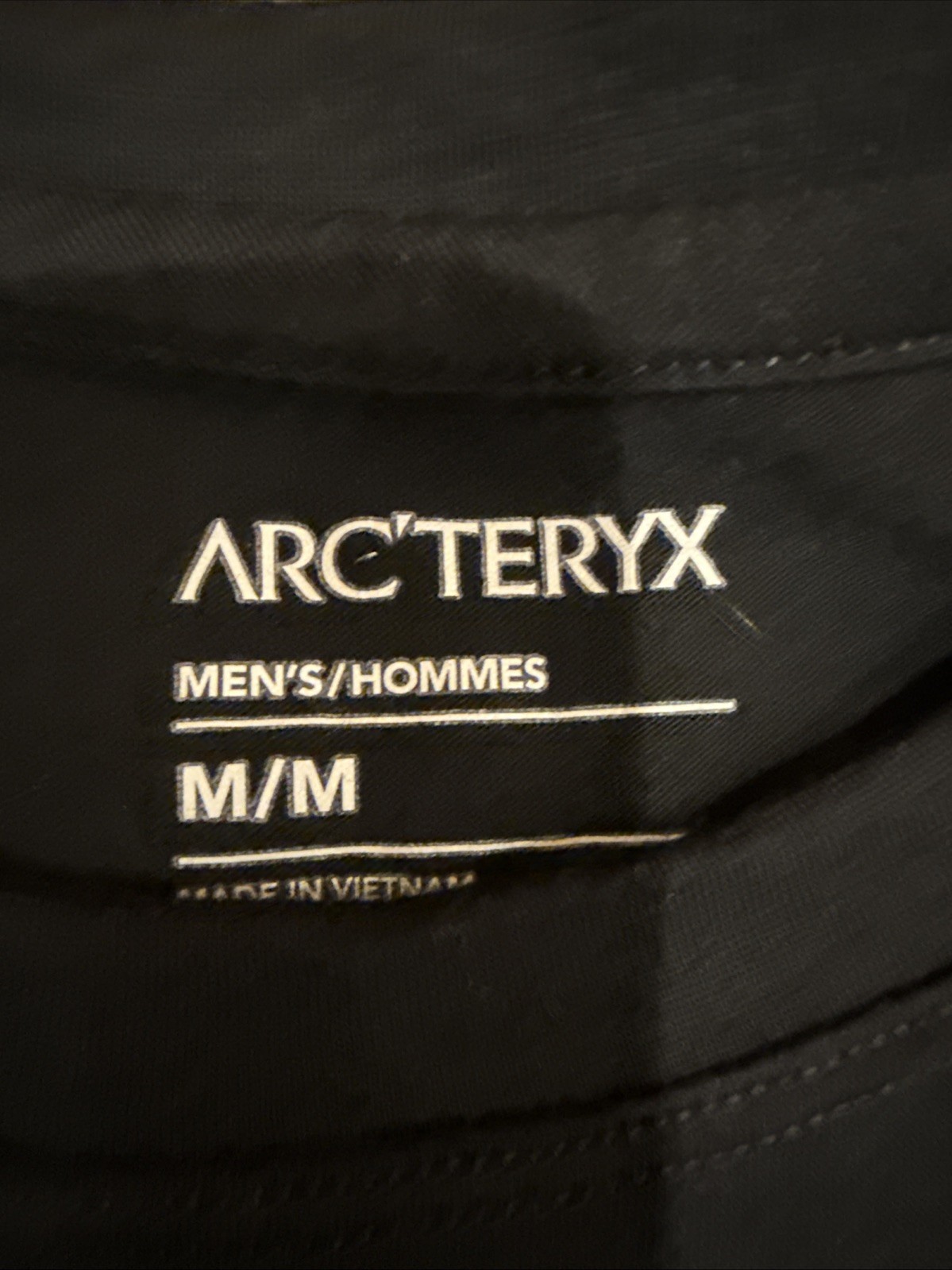 Arc'teryx T-Shirt Mens Medium Black Ionia Merino Wool Nylon ArcWord Logo Hiking gallery