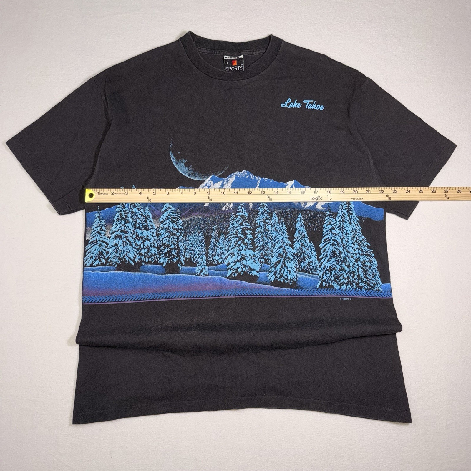 Vintage 1991 Lake Tahoe Habitat Nature Scenic All Over Print T Shirt Size L gallery