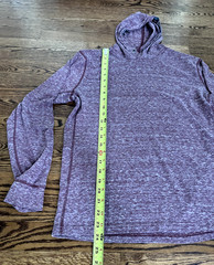 BURNSIDE,Men’s Long Sleeve Hooded Top, Size Medium Shirt Pink long sleeve