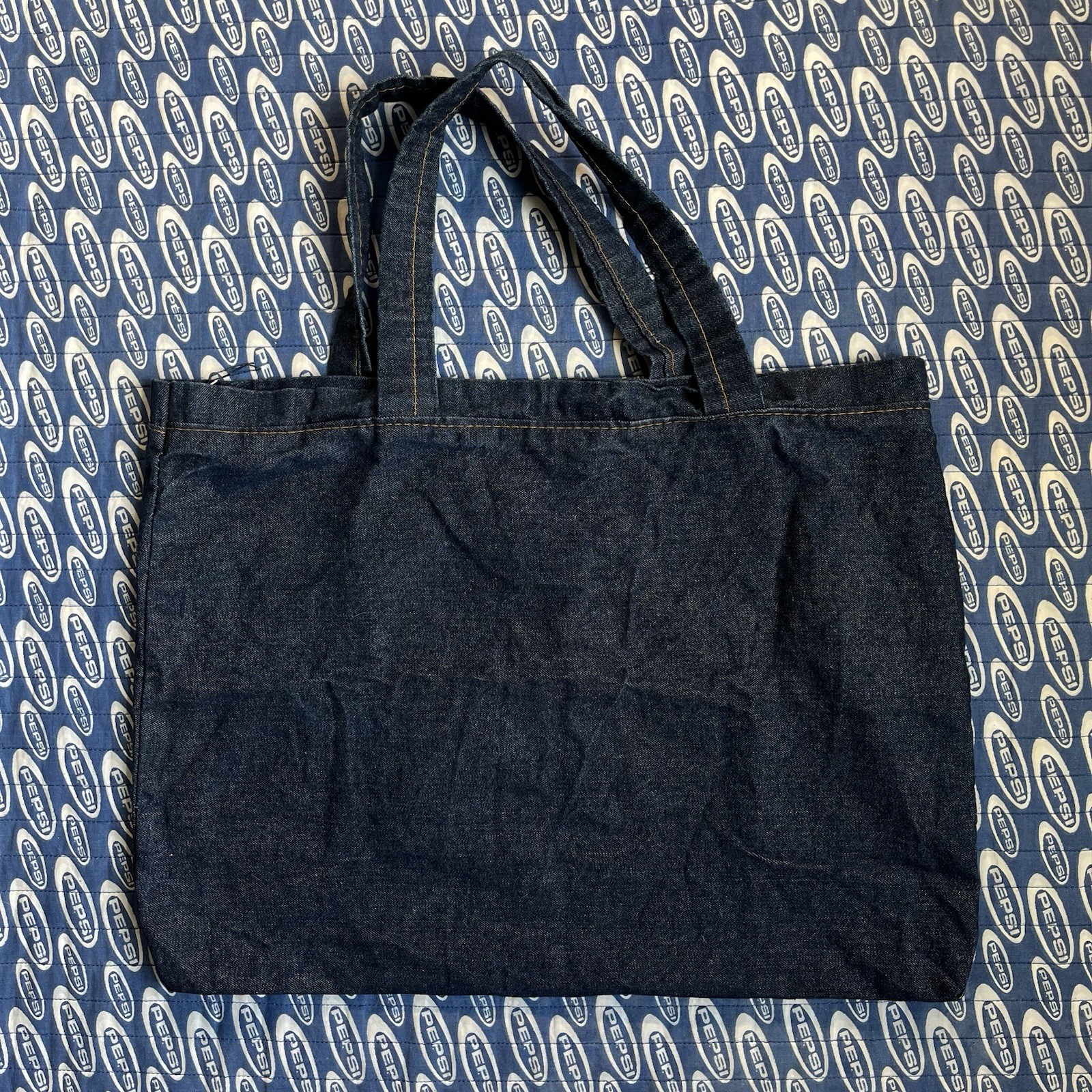 Vintage 90s Dark Navy Canvas Denim Cotton Tote Bag Charleston South Carolina gallery