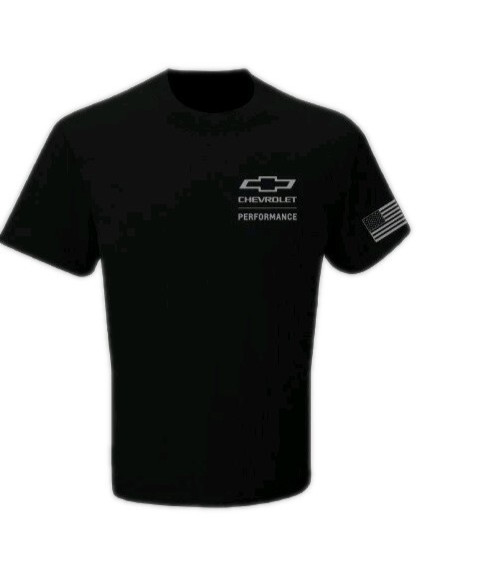 NEW CHEVY PERFORMANCE USA FLAG BLACK SHORT SLEEVE MENS COTTON TEE SHIRT D7893 gallery