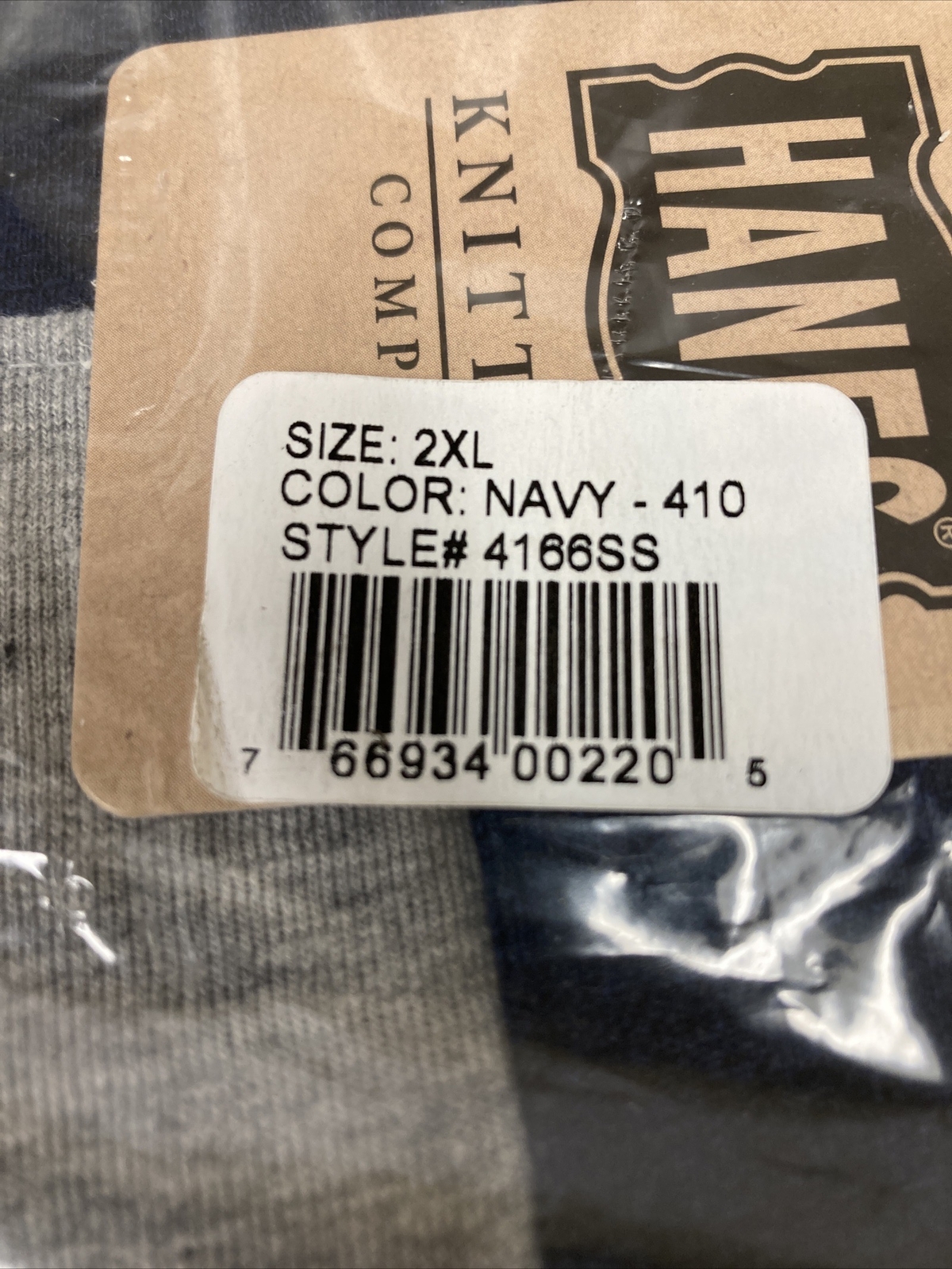 New Hanes Knitting Company Navy Blue 2XL 4166SS gallery