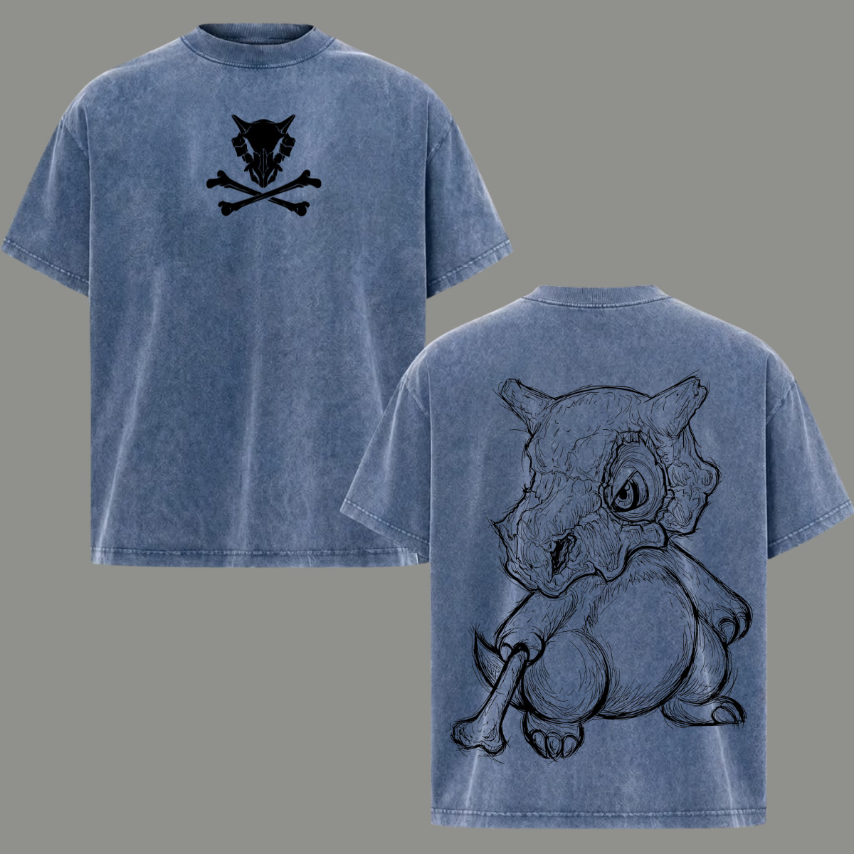 Cubone Acid Washed T-Shirt Anime Unisex Oversized Men Top Clothing Gift 2026 gallery