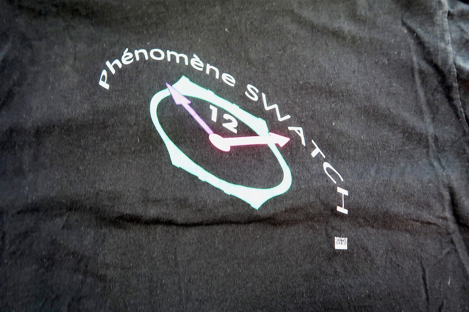 Vintage SWATCH WATCH Mens T-Shirt PHENOMENE Size XL SCHMID MULLER DESIGN black gallery