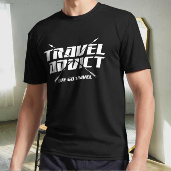 New Shirt Addict Travel Traveler Blogger Active Logo T-Shirt Funny Size S to 5XL gallery