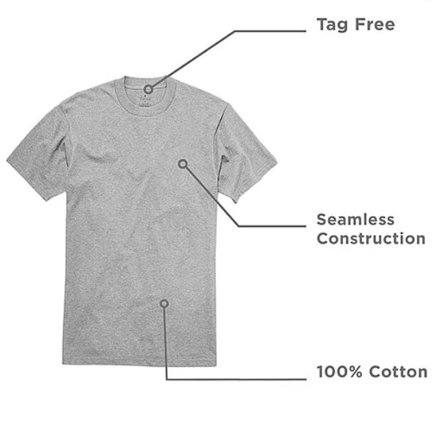 Stafford 3-Pack Men's 100% Cotton Heavy Weight Crew-Neck T-Shirt Black/Gray gallery