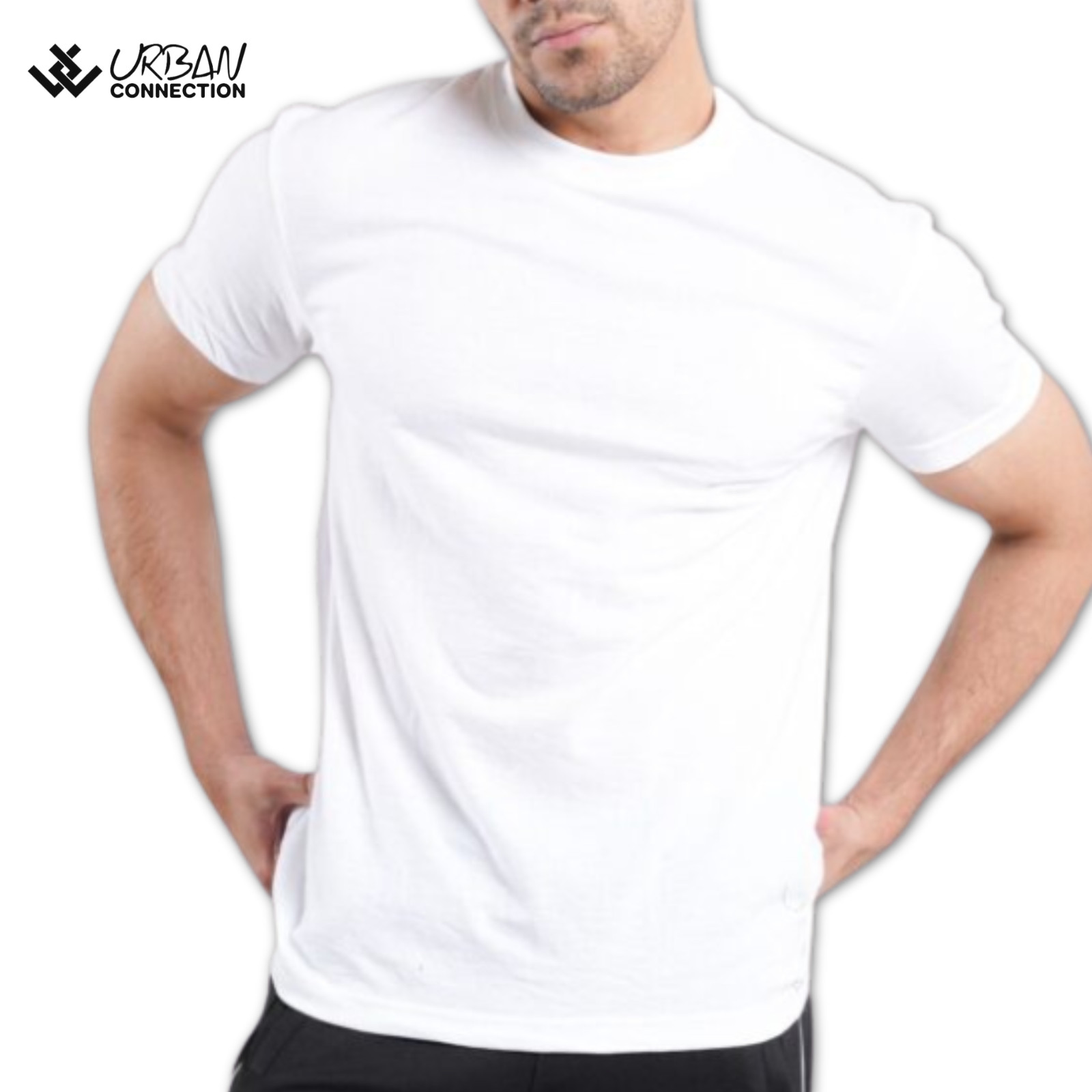 Pack of 12 Shirts | White Crew Round Neck T-Shirt | Urban Connection | Small-6XL gallery