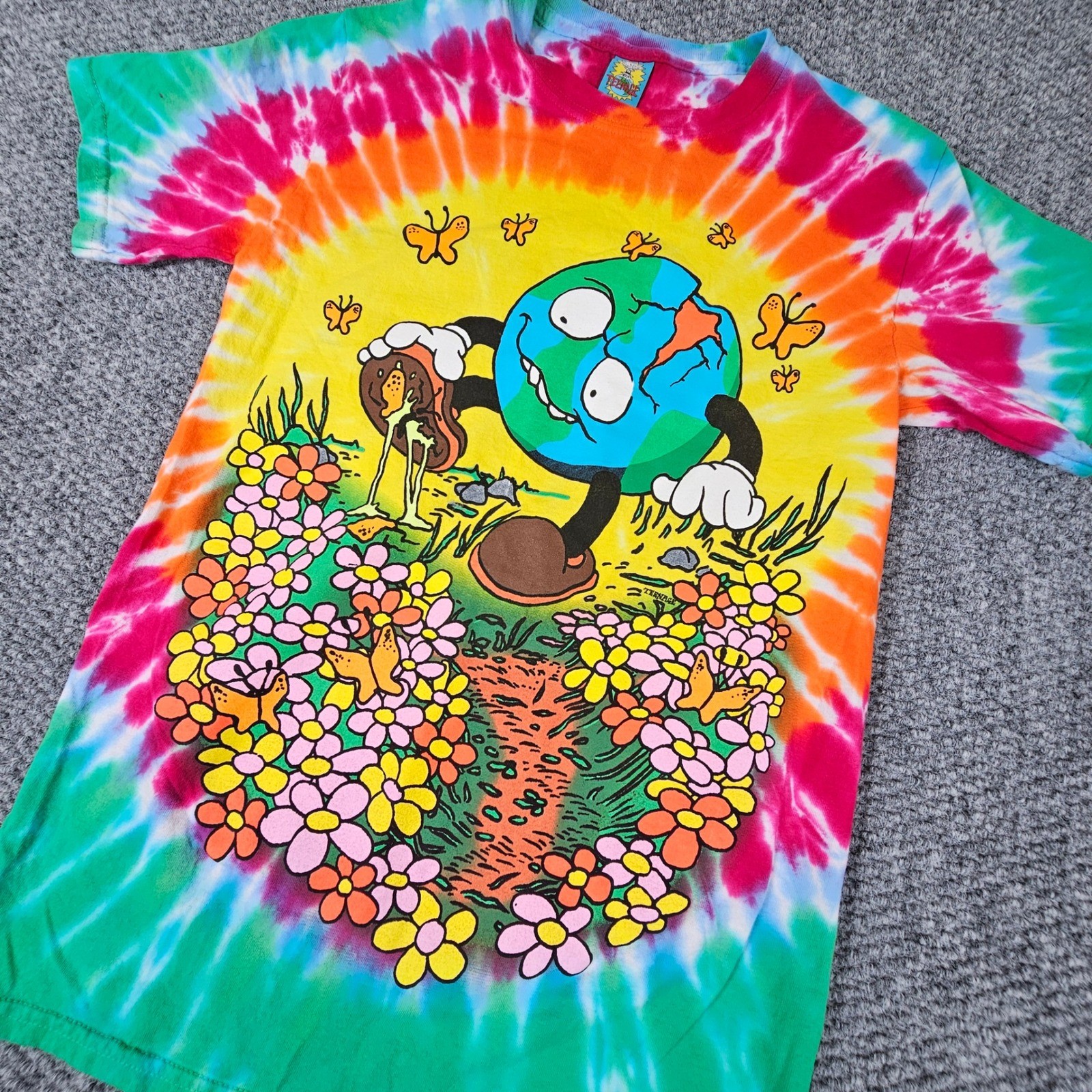 Bored Teenager Earth Day Tie Dye Graphic T-Shirt Mens Small Walking Earth gallery