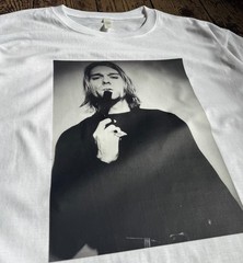 ACTUAL FACT KURT COBAIN NIRVANA BLACK & WHITE T SHIRT