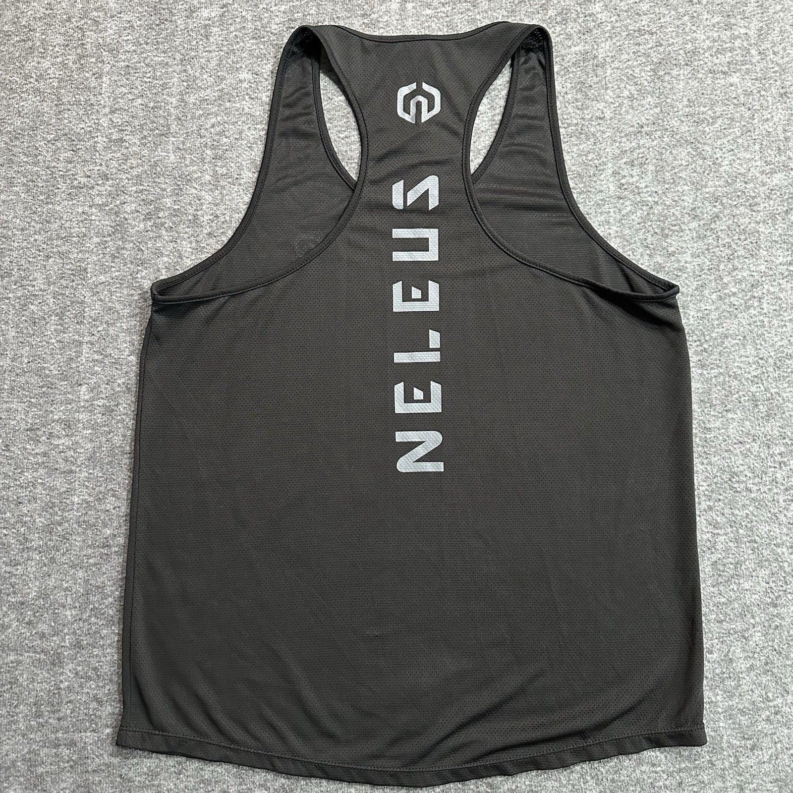 Neleus Men's Black Mesh Performance Racerback Tank Top Size Large Gym gallery