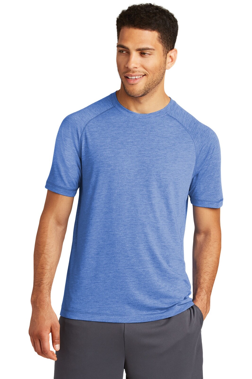 Sport-Tek ST400 Mens Short Sleeve PosiCharge Tri Blend Wicking Raglan T-Shirt gallery