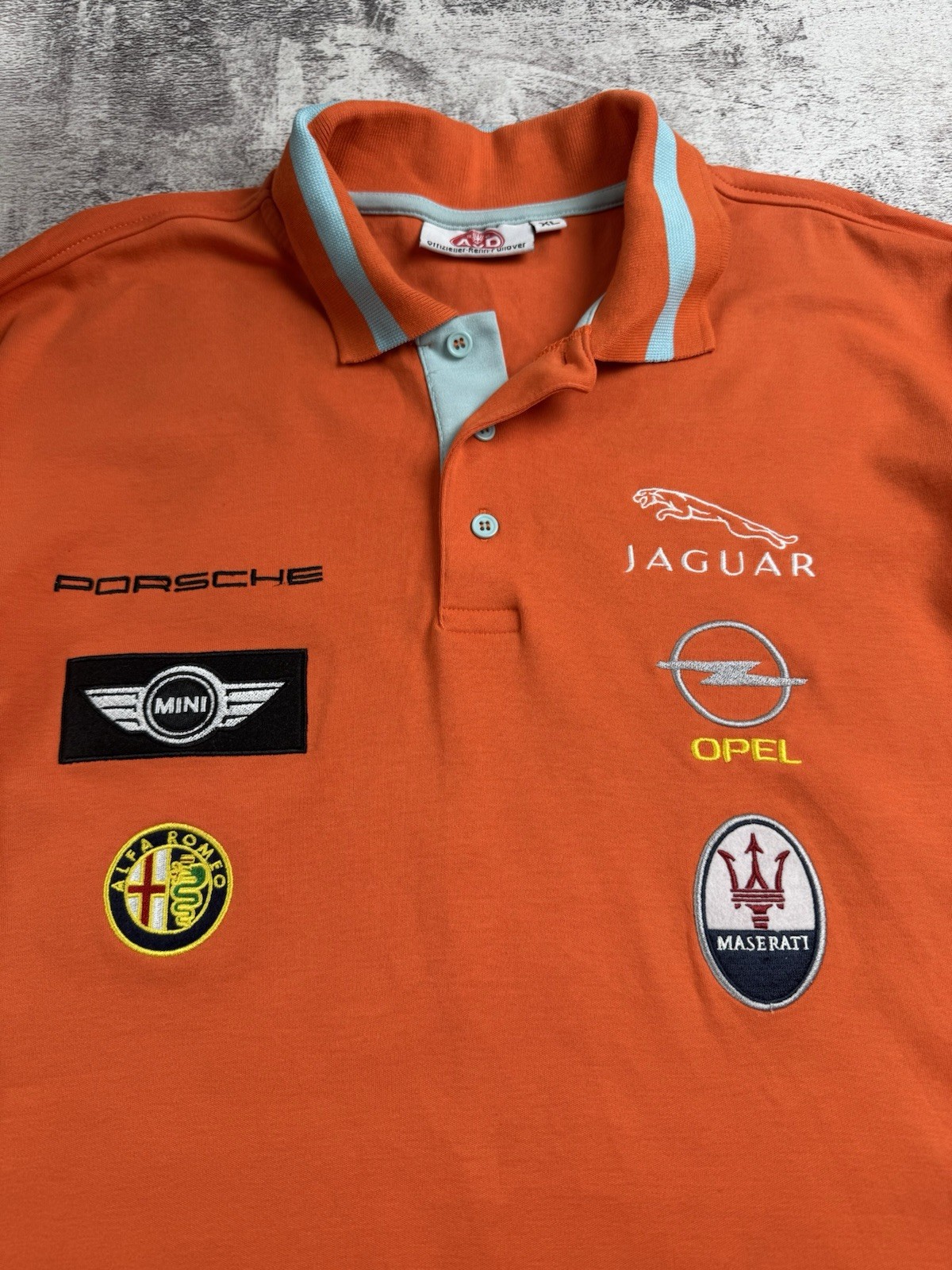 AVD Porsche Jaguar Maserati 2009 XL Grand Prix Racing T Shirt Long Sleeve Orange gallery