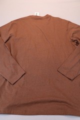 NEW Duluth Trading Co Longtail T Relaxed Long Sleeve Henley T Shirt Brown Sz M