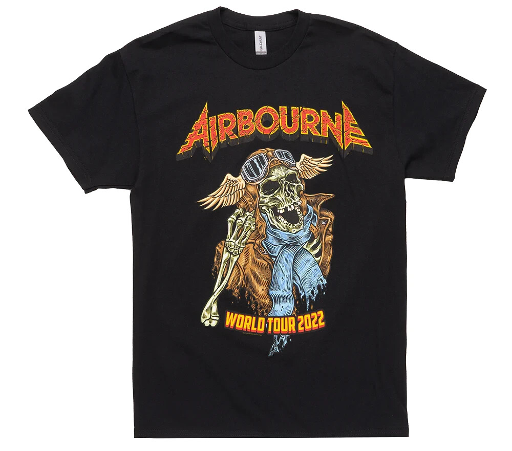 Airbourne Heavy Metal World Tour 2022 Concert Black T-Shirt