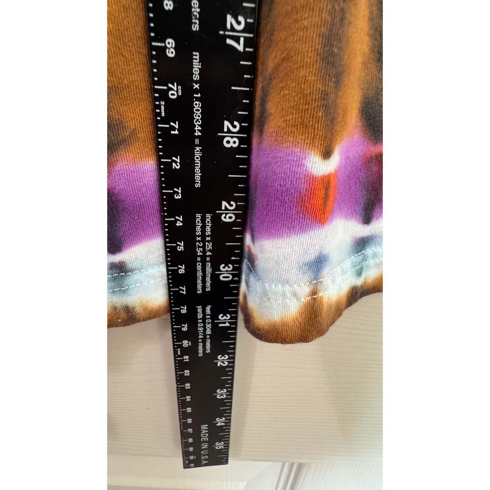 Tie Dye T-Shirt Adult 2XL Brown V-Pattern Short Sleeve Cotton Tee Hippie Earthy gallery