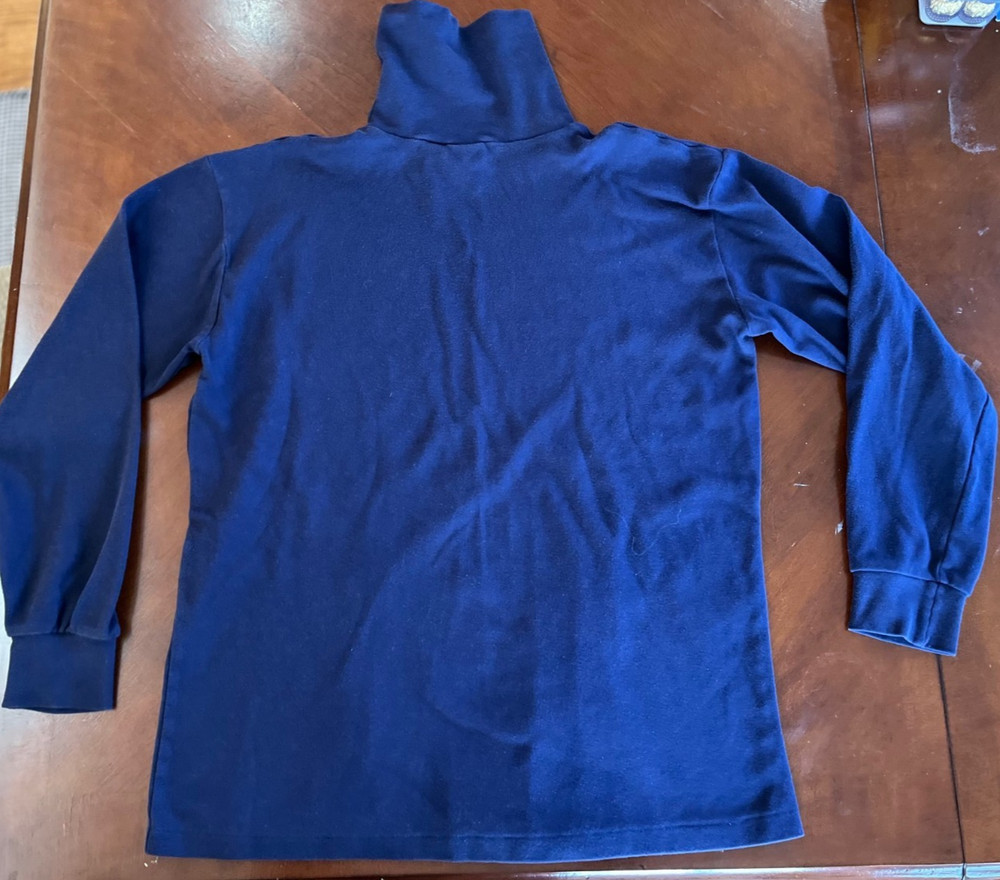 St. John’s Bay Men’s L Turtleneck • 100% Combed Cotton • Blue Long Sleeve Shirt