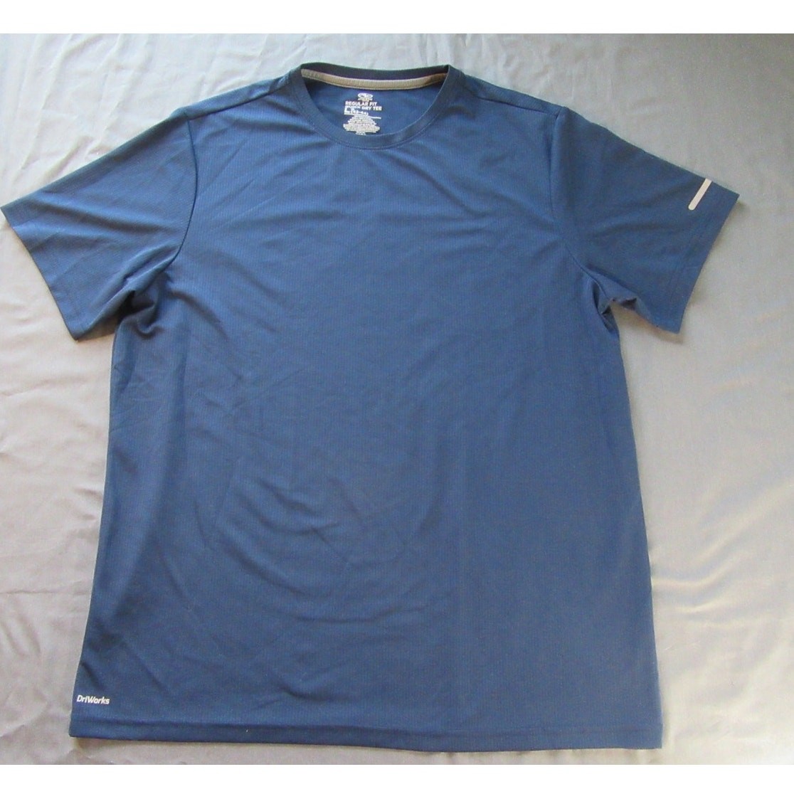Athletic Quick Dry Tee Shirt Men's Blue Large Short Sleeve gallery