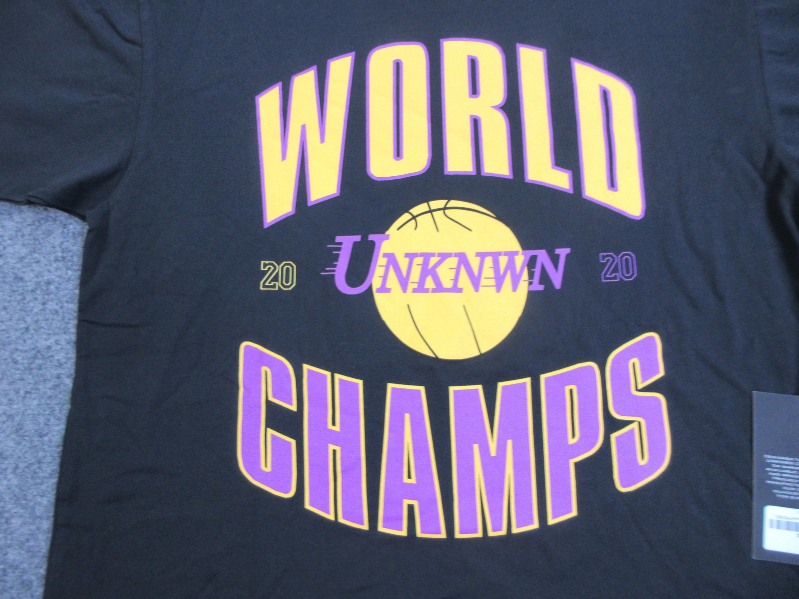 UNKNWN Shirt Mens Small Black World Champs Basketball Graphic Tee Made In USA gallery
