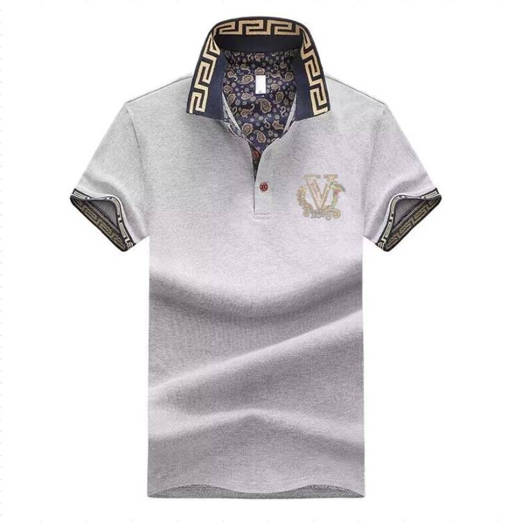 New Men Luxury Diamond V-Letter Rhinestones Fashion Polo T-Shirt High Quality gallery