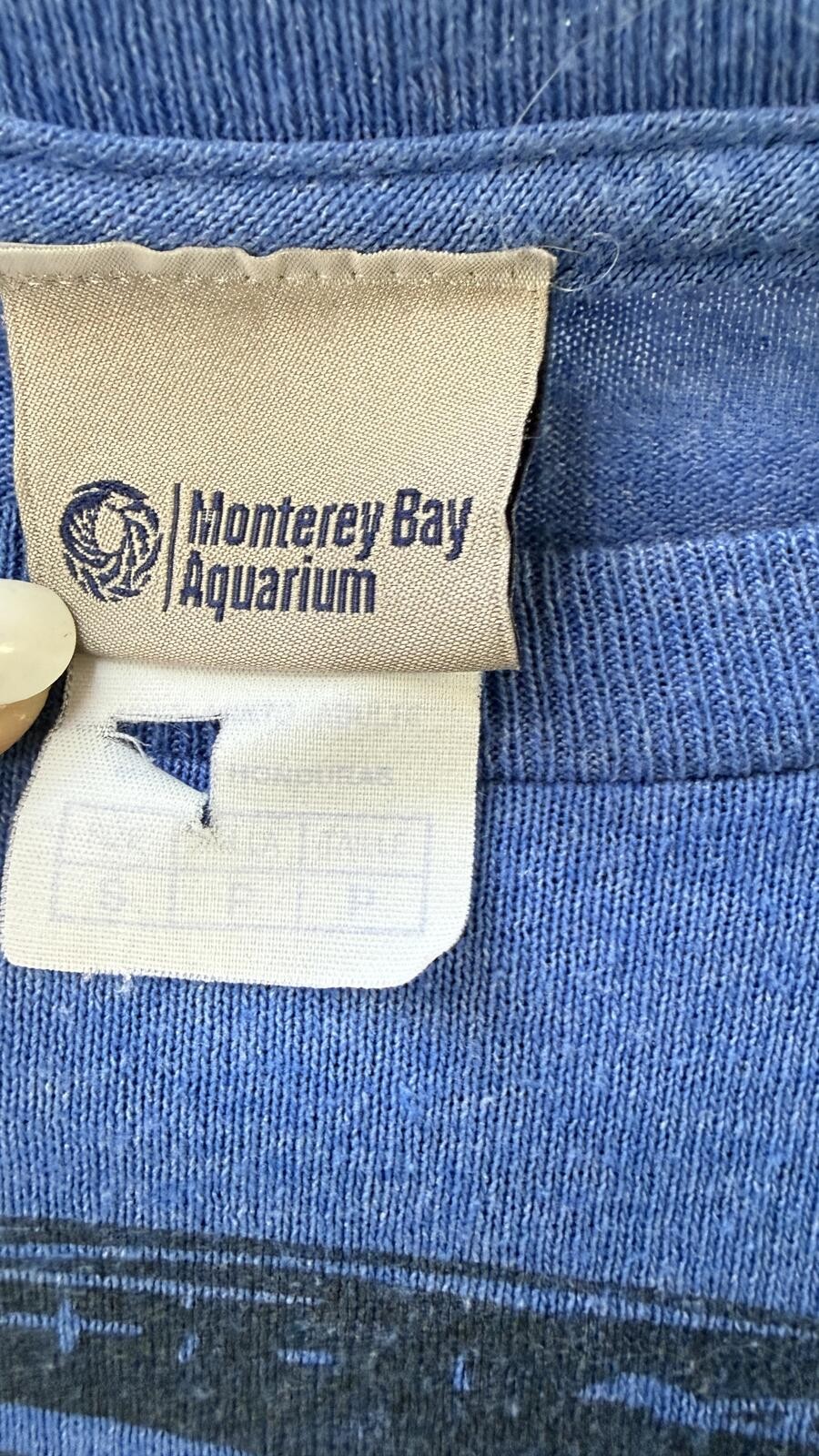 Monterey Bay Aquarium Shark Graphic T-Shirt Blue Unisex Small Coastal Ocean Tee gallery