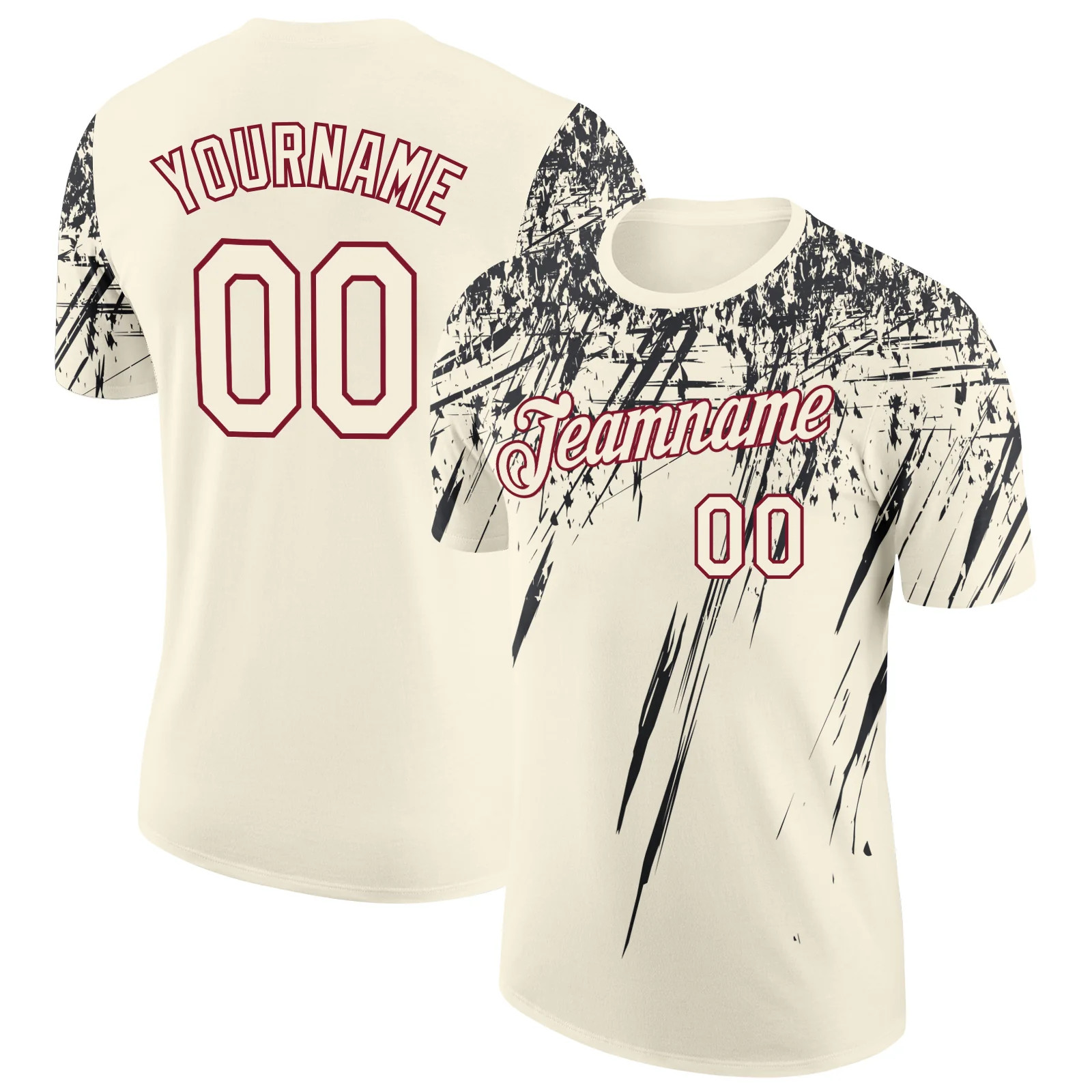 Custom Cream Black Distressed Art Shirt Unique Birthday Gift For Women