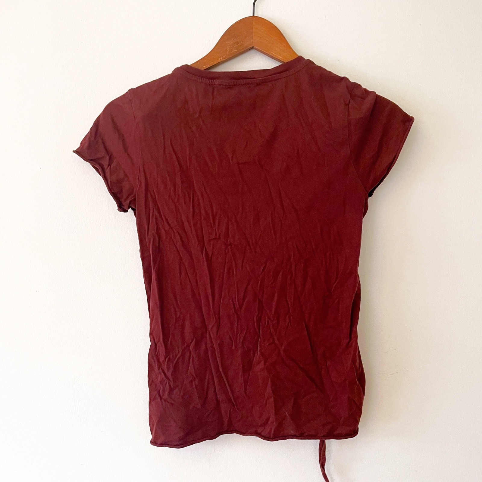 All Saints Oxblood Adjustable T-Shirt, Size Small gallery