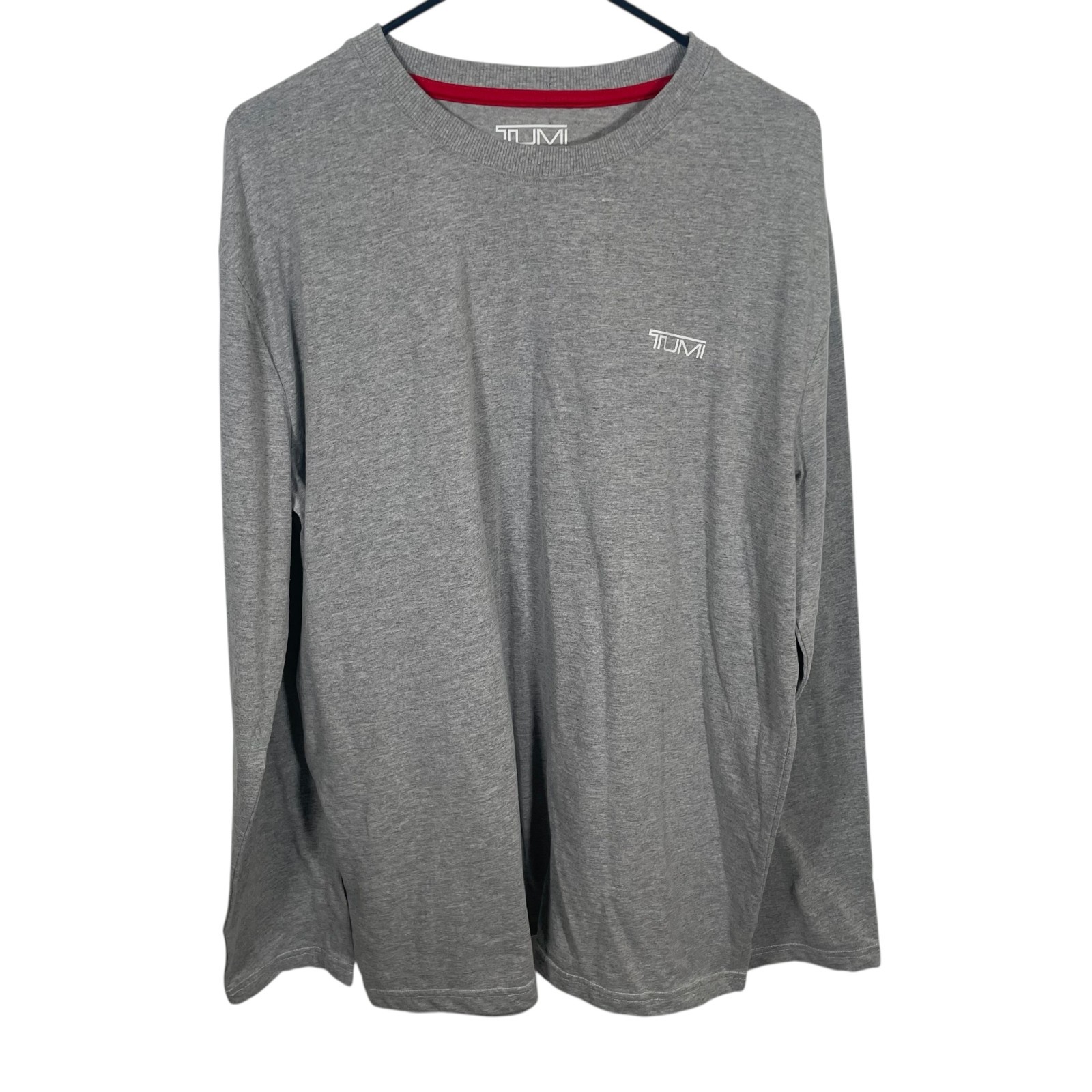 TUMI Long Sleeve T Shirt Mens Size XL Crewneck Air India Gray Travel gallery
