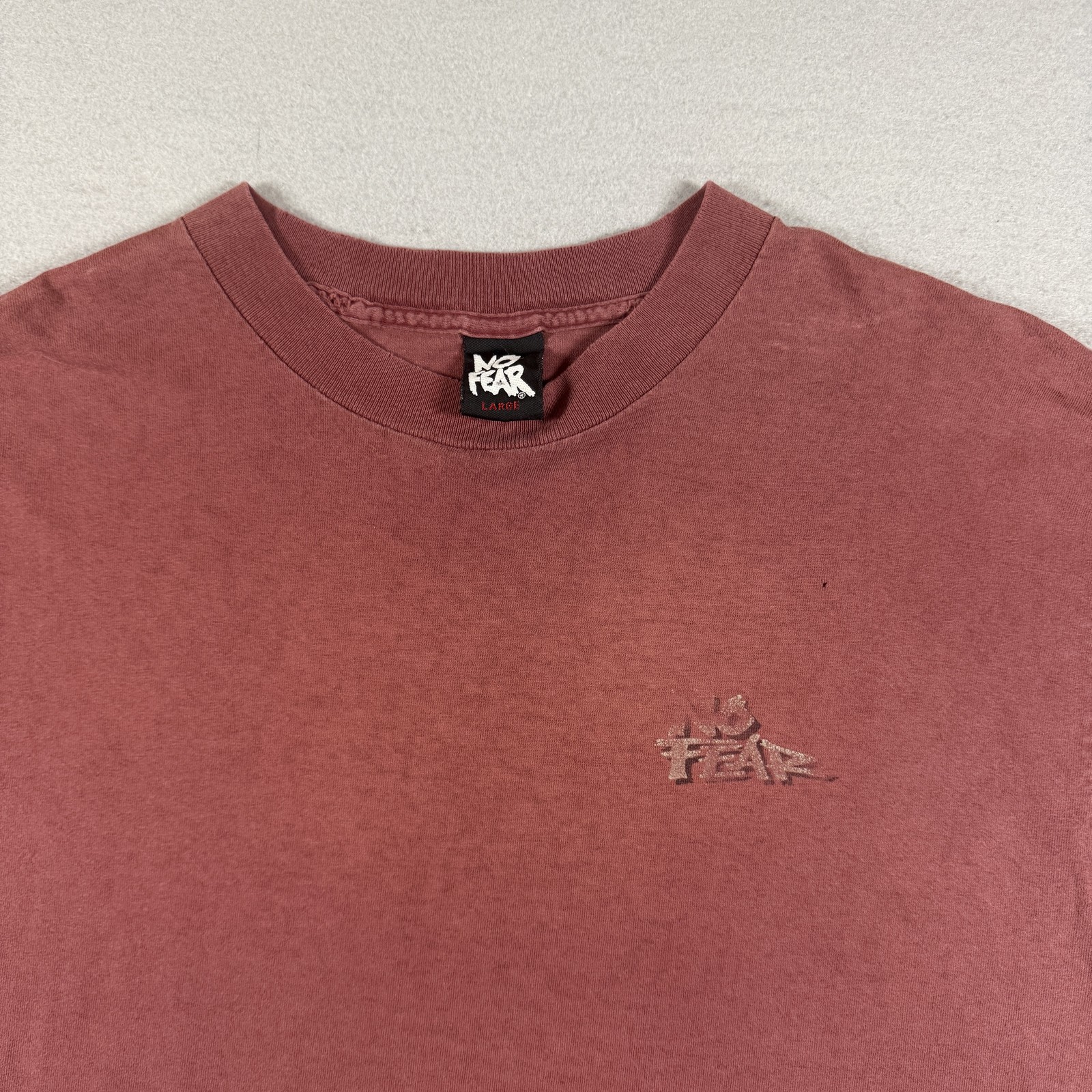 No Fear T-Shirt Men's L Red Funny Joke Made In USA 100% Cotton Back Hit gallery