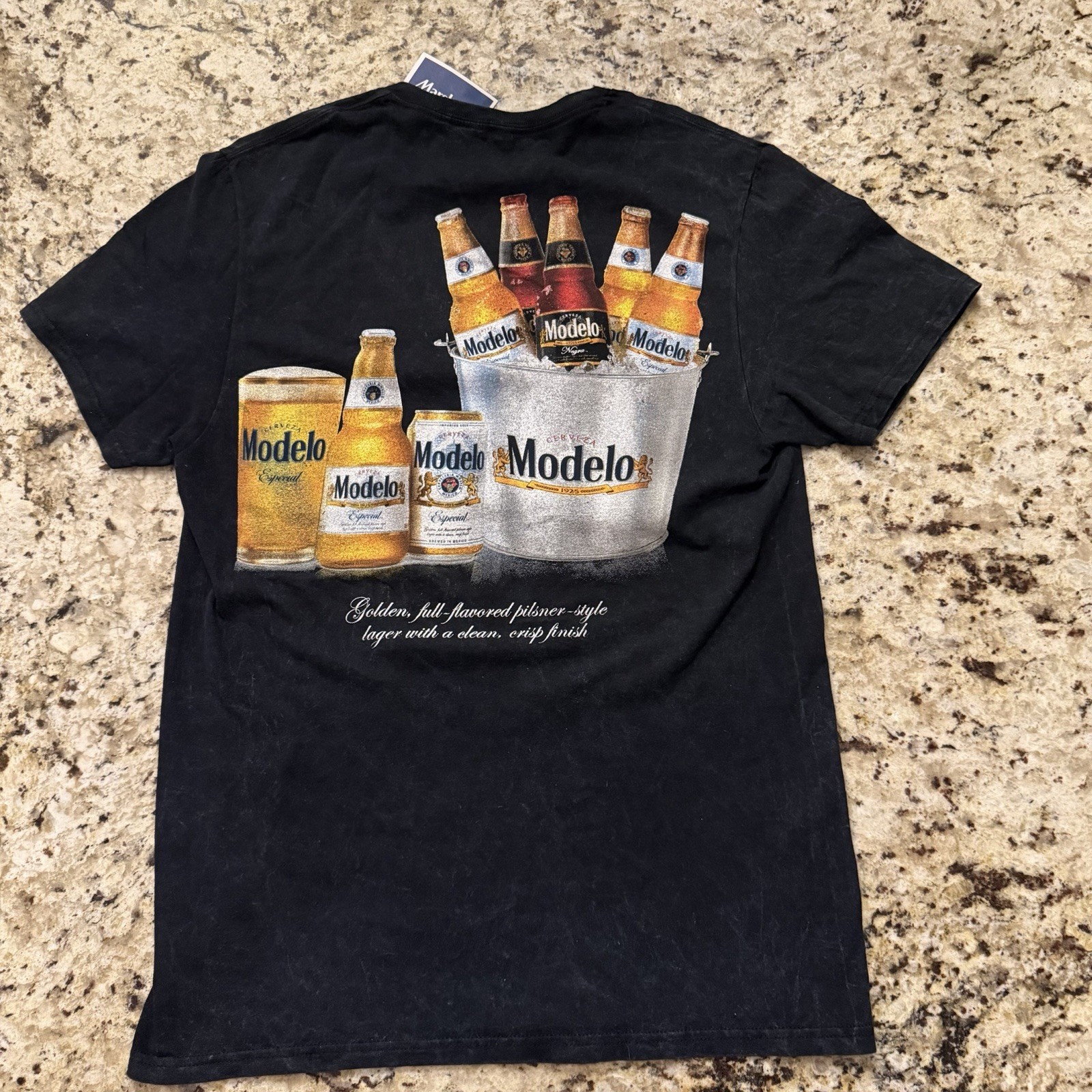 Modelo Cerveza Est 1925 Graphic T-Shirt Men’s Size M NWT Black with Grey Fleck gallery