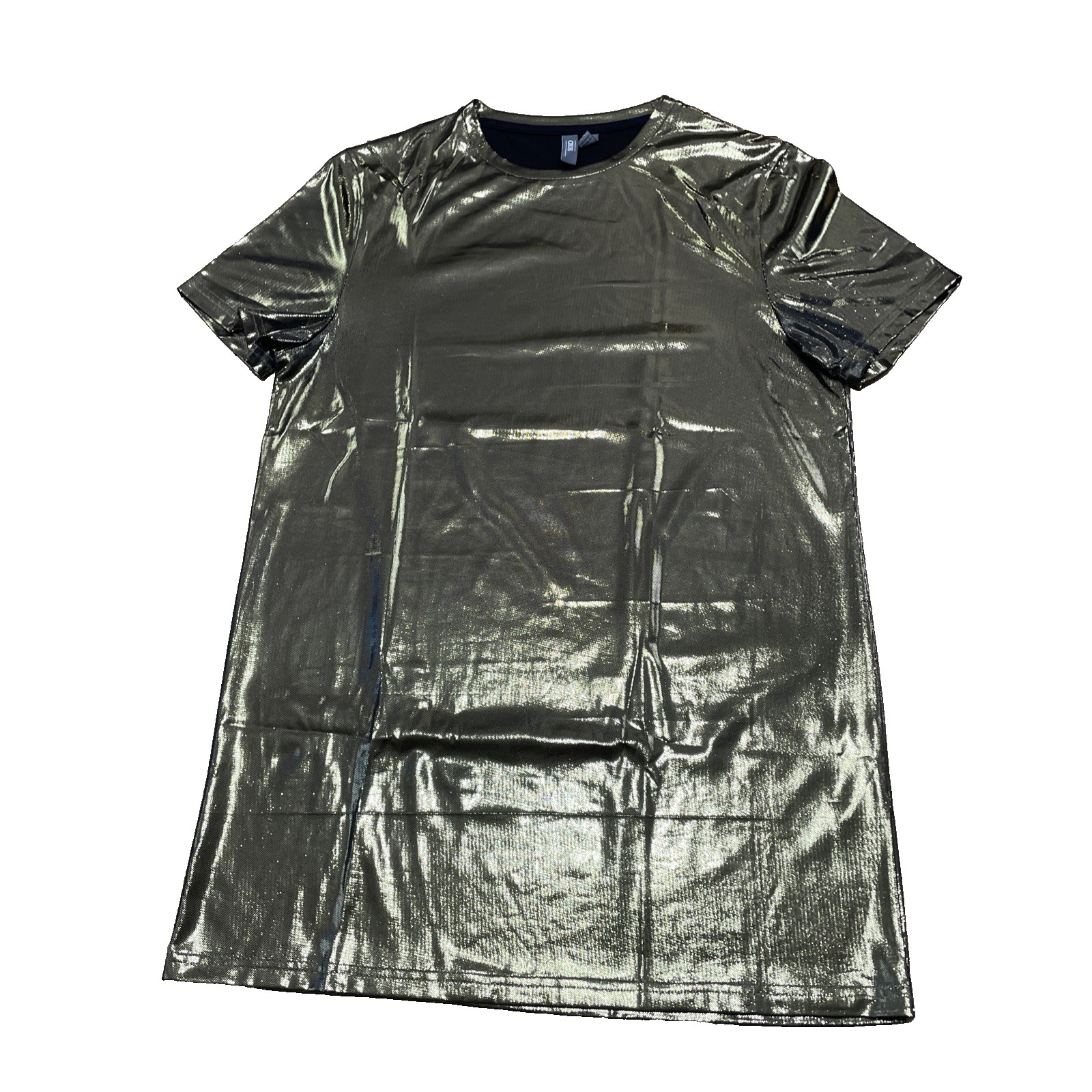ASOS Shiny Gold Shirt Adult S Metallic Bright Shiny Disco 1970s NY Club Scene gallery