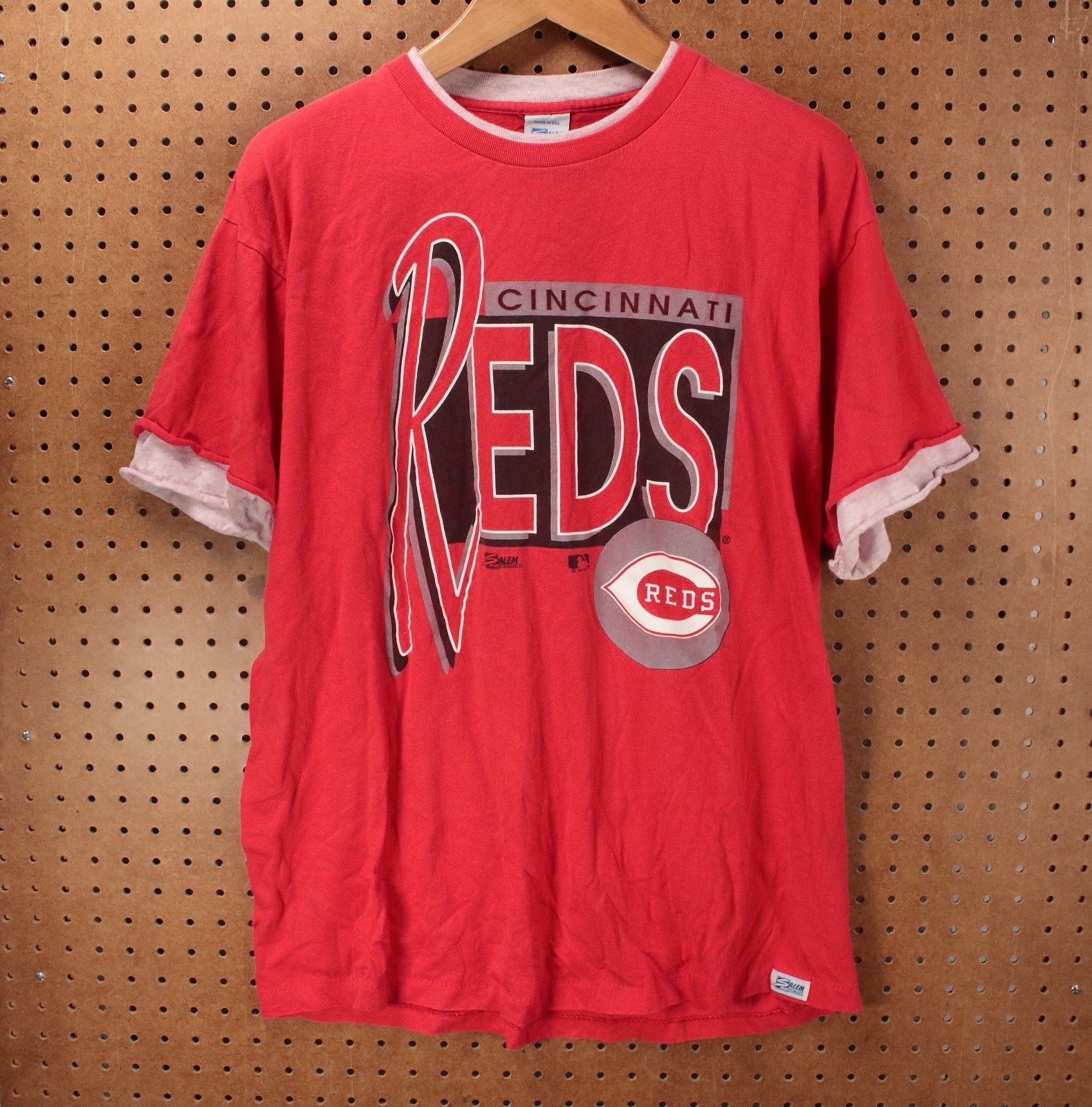 vtg 90s usa made single stitch t-shirt XL cincinnati reds baseball mlb 1992