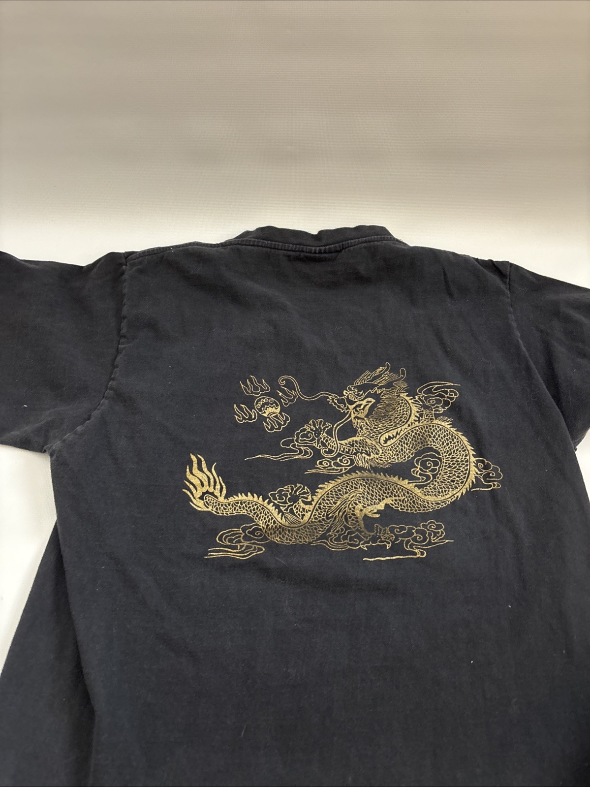 China T-Shirt Mens L Black Great Wall Dragon Graphic Vintage 90s Single Stitch gallery