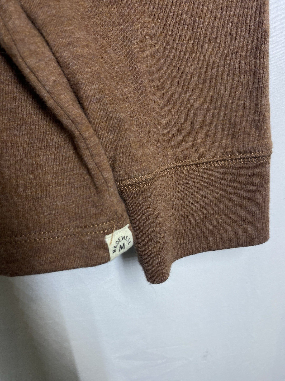 Madewell Shirt Mens Large Brown Button Henley Long Sleeve Pullover Heavy Soft US gallery