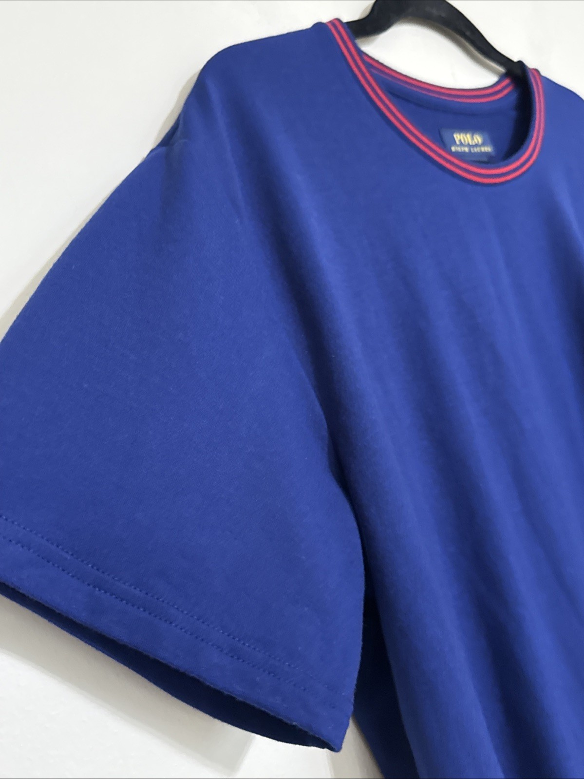 POLO RALPH LAUREN men t shirt large BLUE CASUAL BEACH OFFICE PULL ON CREW NECK gallery