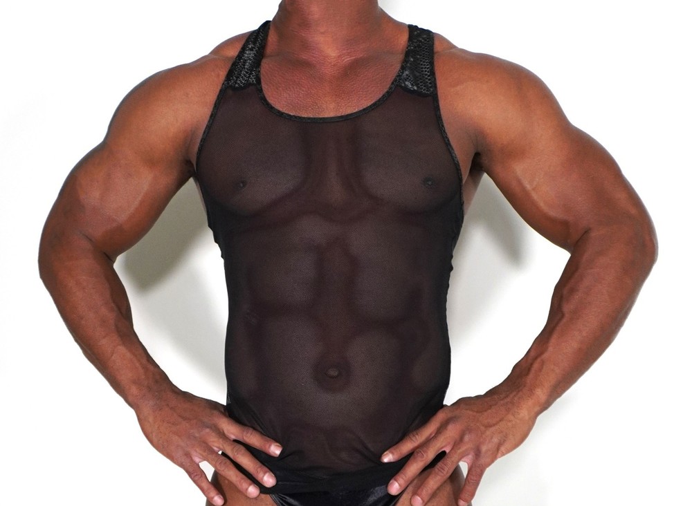 MEN’S RACERBACK SHEER SHIRT LARGE