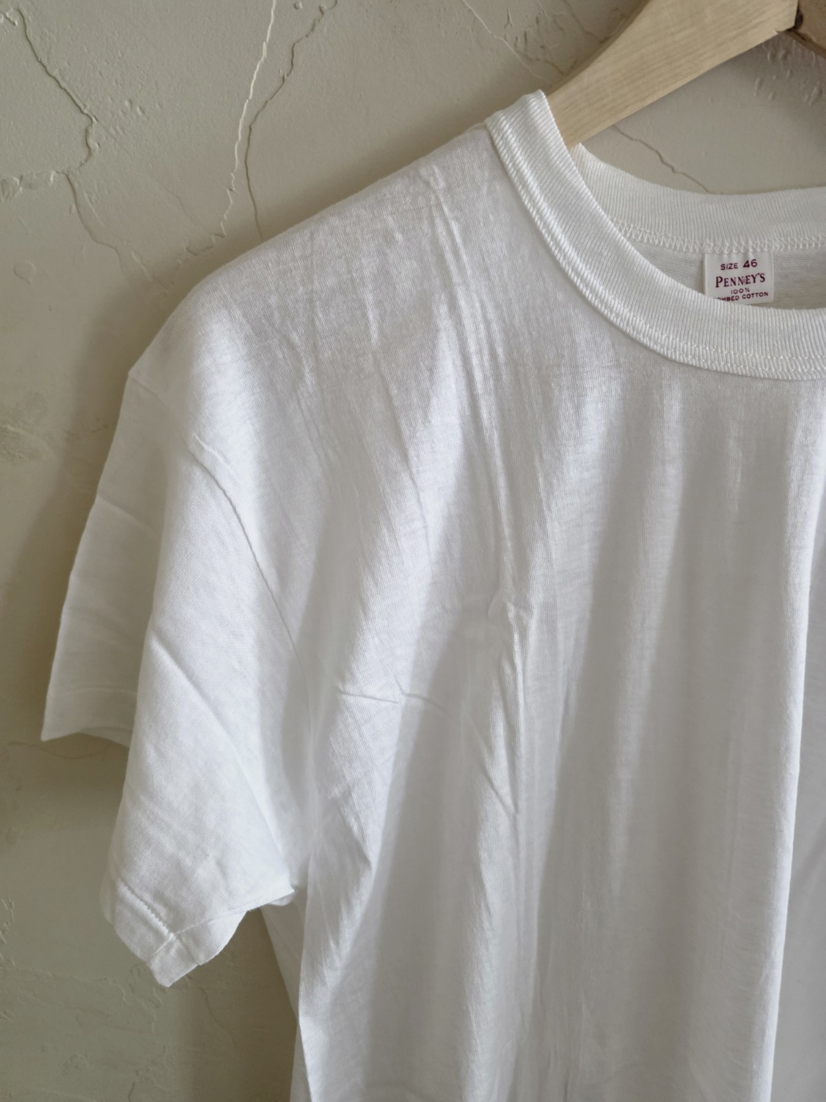 New NWOT Vintage 50s Penny's White Blank Soft T-shirt Size 46 100% Combed Cotton gallery