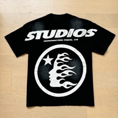 HELL STUDIOS STAR INS Same Style Big Logo Cotton Tee Wash Black T-shirt 2 Color