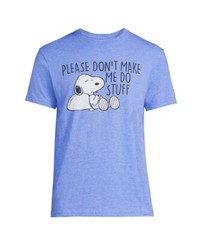 PEANUTS SNOOPY Men’s Size S (34-36) Graphic T-Shirt Short Sleeve • Blue