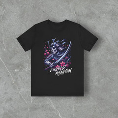 Samurai Skull Graphic Tee, Japanese Skeleton Shirt, Cherry Blossom Gothic Street