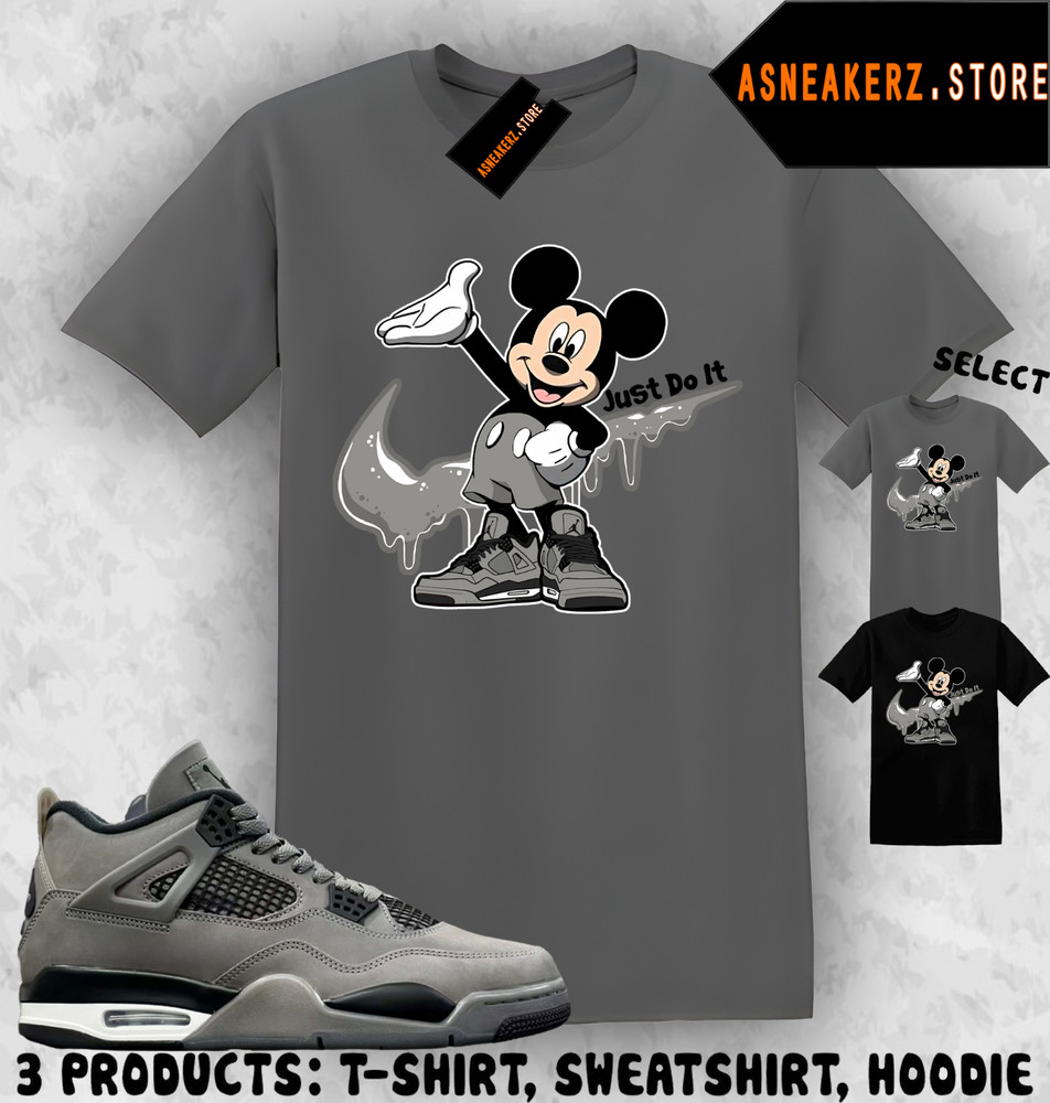 Drip M Mouse Matching Tee Shirt To Match AJ 4 Cave Stone 2025 Sneaker T-Shirt