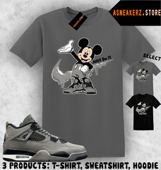 Drip M Mouse Matching Tee Shirt To Match AJ 4 Cave Stone 2025 Sneaker T-Shirt