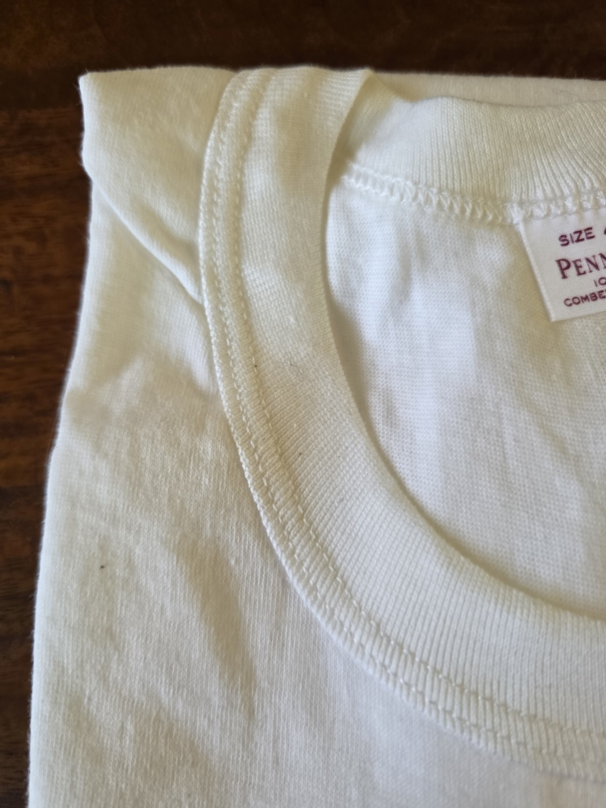 New NWOT Vintage 50s Penny's White Blank Soft T-shirt Size 46 100% Combed Cotton gallery