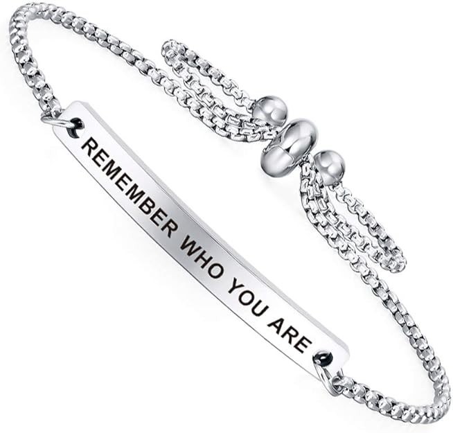 Dainty Cuff Bracelet – REMEMBER WHO YOU ARE – Bracelets Bachelor Party Gift I…