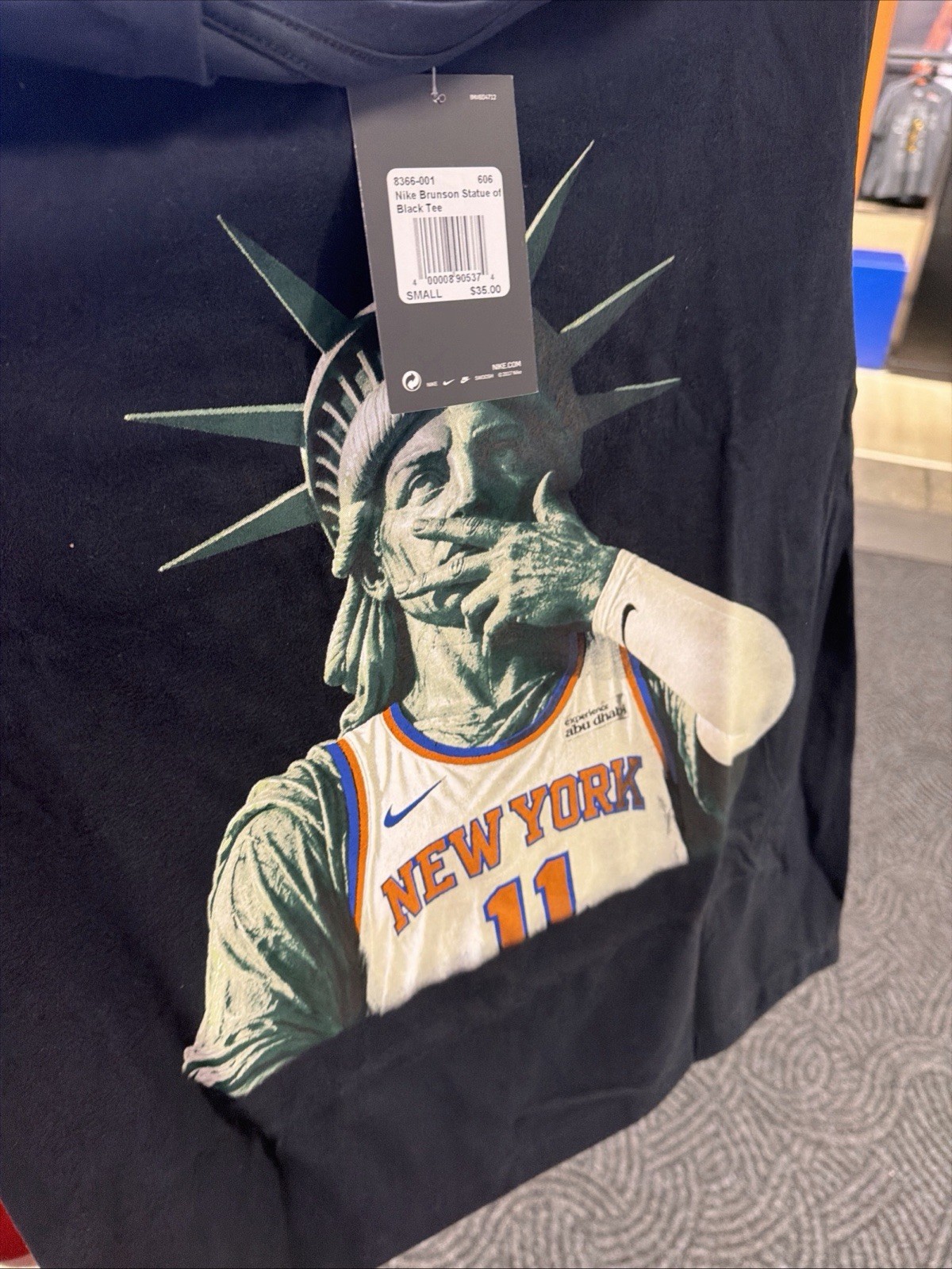 NEW Nike Men’s NYC Only Exclusive Statue of Liberty Knicks Brunson T-Shirt -2XL gallery
