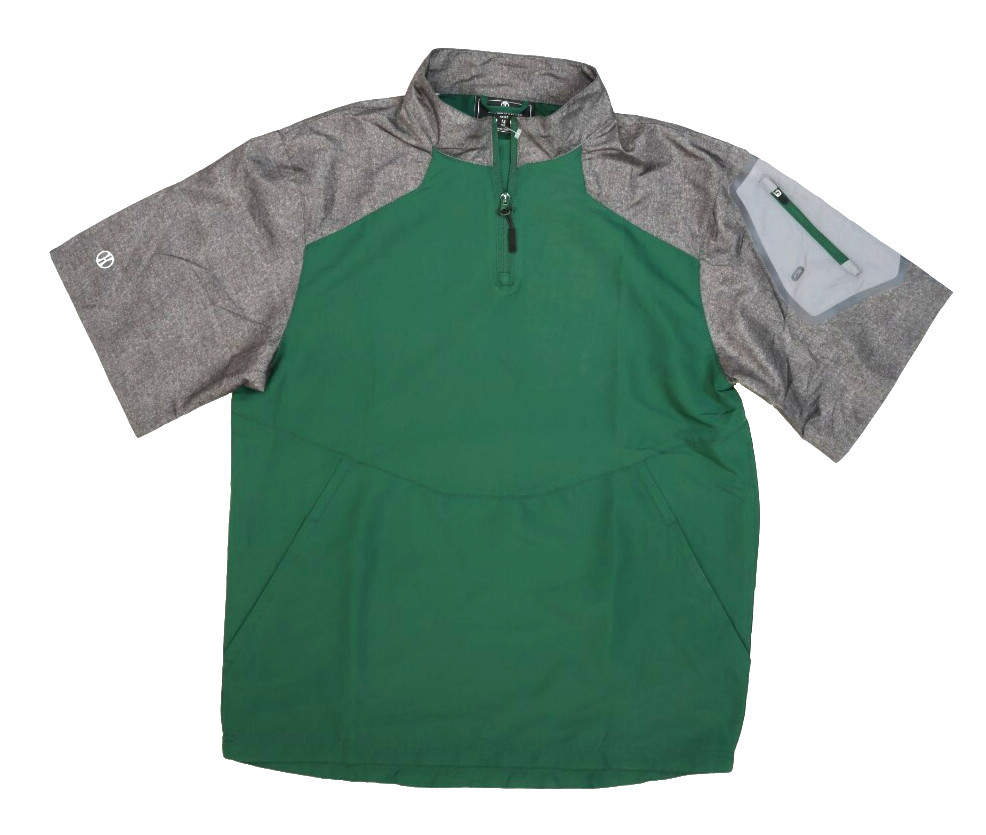 Holloway Mens Green Gray Short Sleeve 1/4 Zip Performance Pullover Shirt M gallery