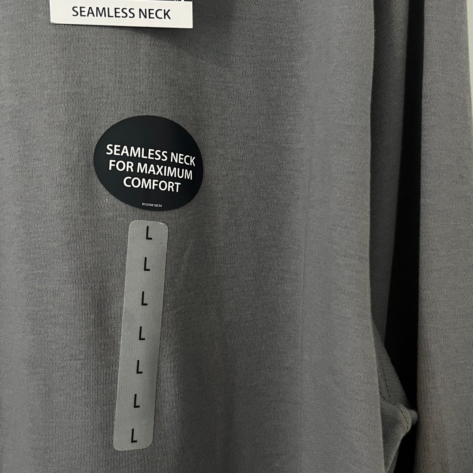 Roundtree & Yorke Mens Large Gray Seamless Mock Neck Long Sleeve Shirt NWT gallery