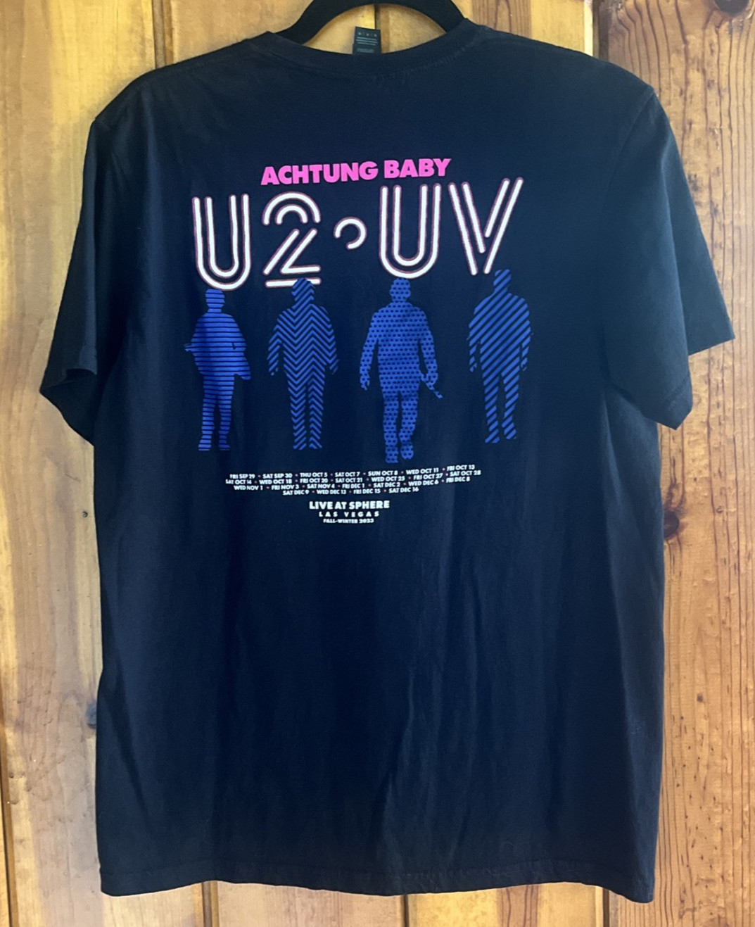 ORIGINAL – U2 UV Live at Sphere 2023 LAS VEGAS T Shirt SIZE M Pink ACHTUNG BABY