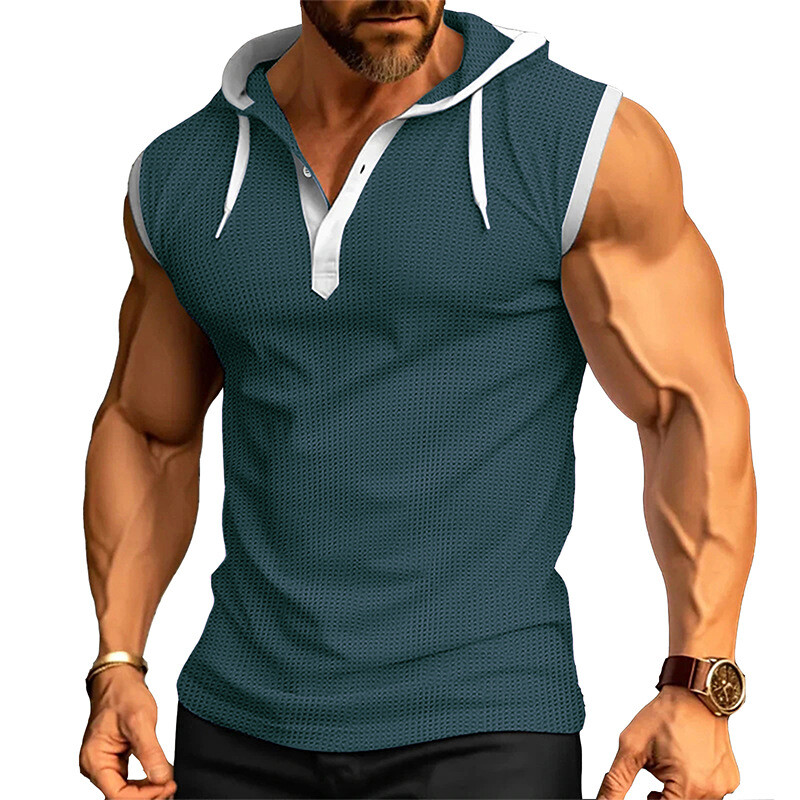 Mens Outdoor Summer Sleeveless Vest Leisure Fitness Loose Mens Vest gallery