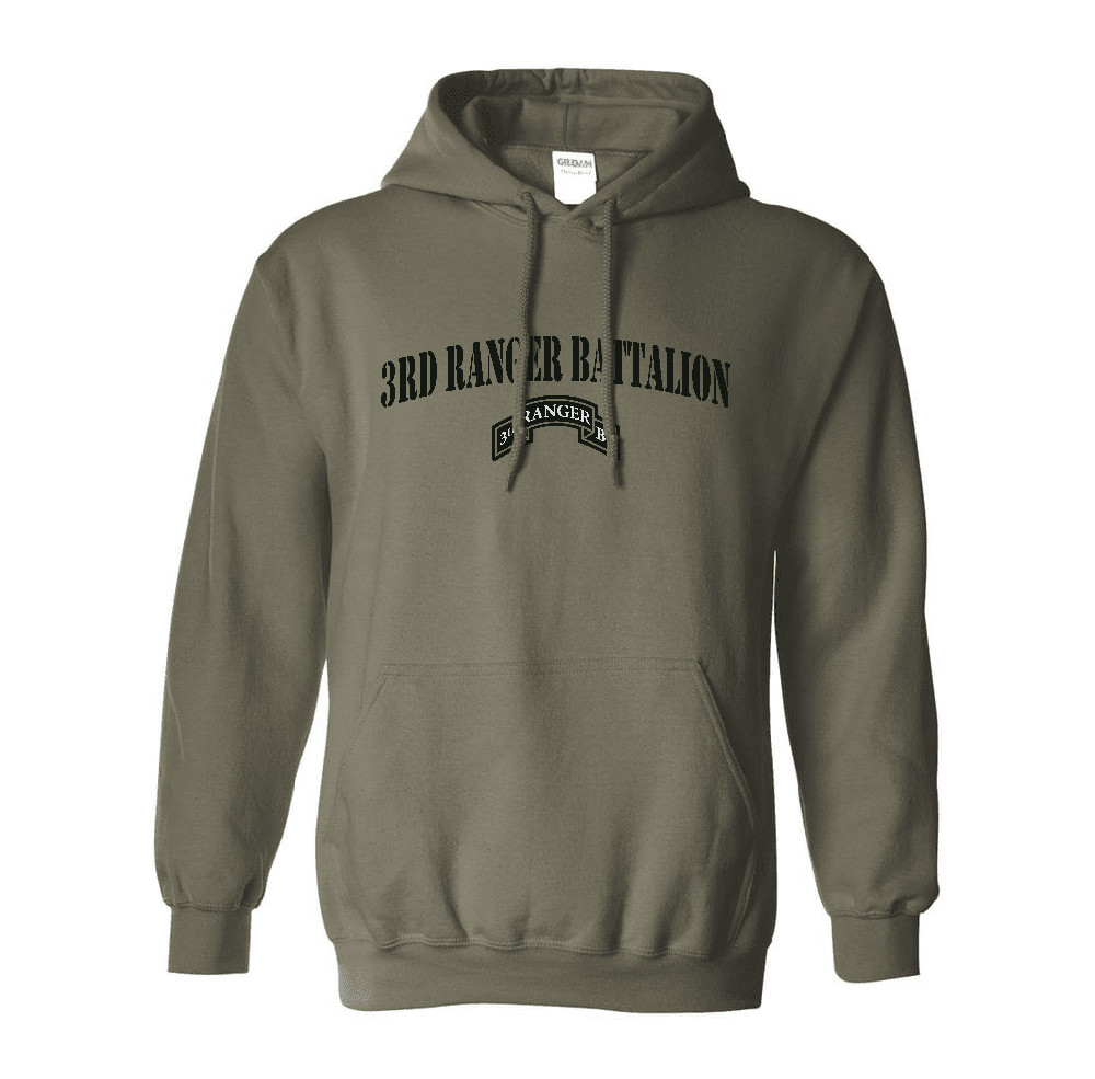 US Army 3rd Ranger Battalion Subdued Hooded Sweatshirt Officially Licensed