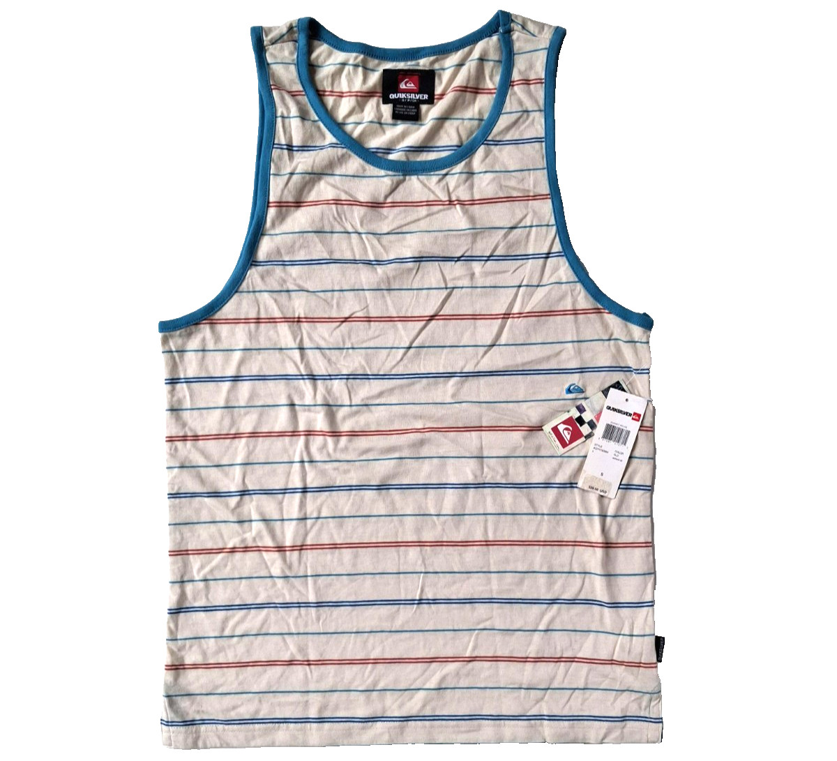 Quiksilver Mens Tank Top Small Stiped Logo Retail $29.50 Casual NWT gallery
